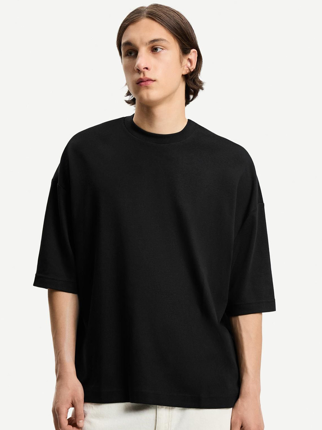 Bershka Boxy Short Sleeve Pure Cotton T-shirt