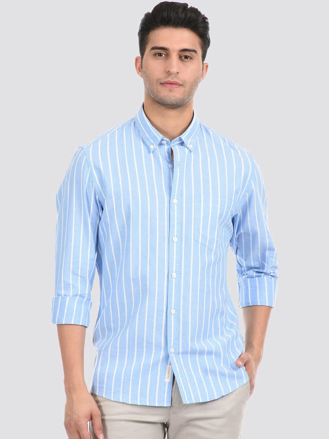 Eleni Trendz Men Striped Regular Fit Cotton Shirt