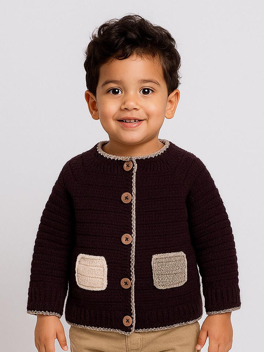 WINDROP SOLUTIONS Boys Woollen Button Detail Cardigan