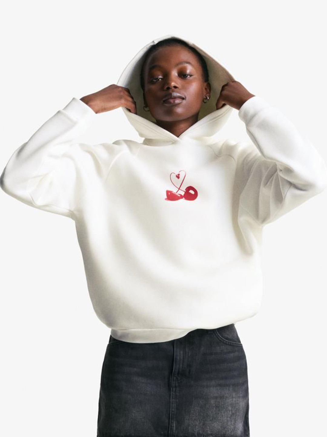 Bershka Printed Hoodie