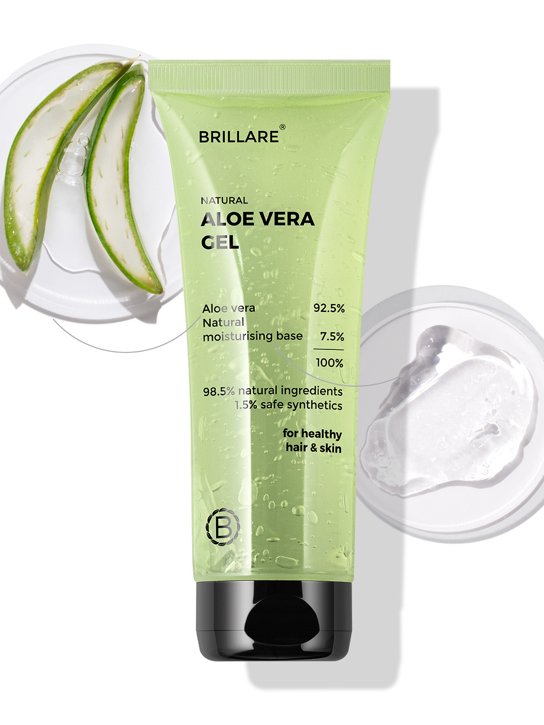 BRILLARE Natural Pure Aloe Vera Gel for Hydrates & Smoothens Skin & Hair 200g