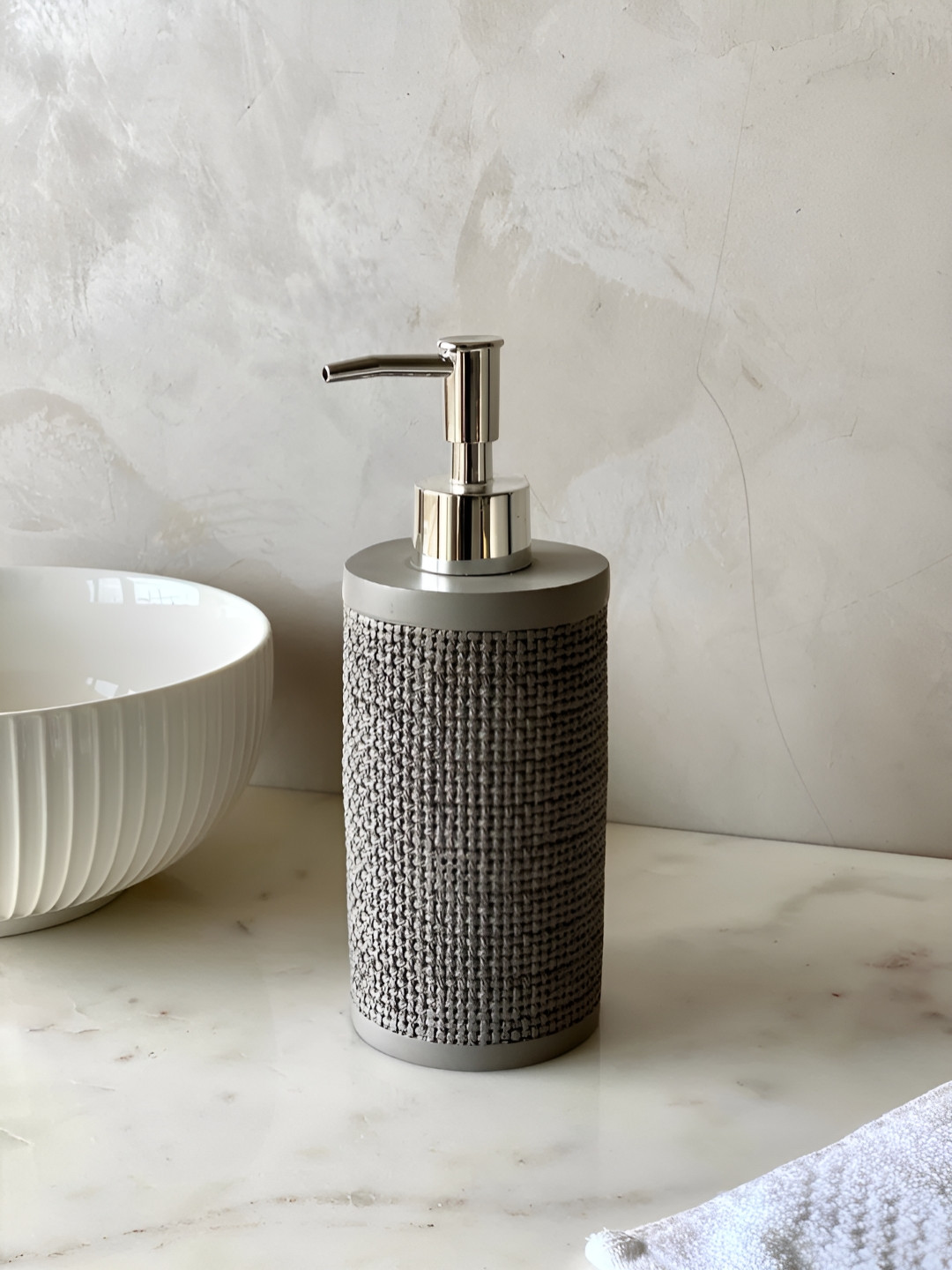Mason Home Grey & Steel Textured Metal Soap Dispenser