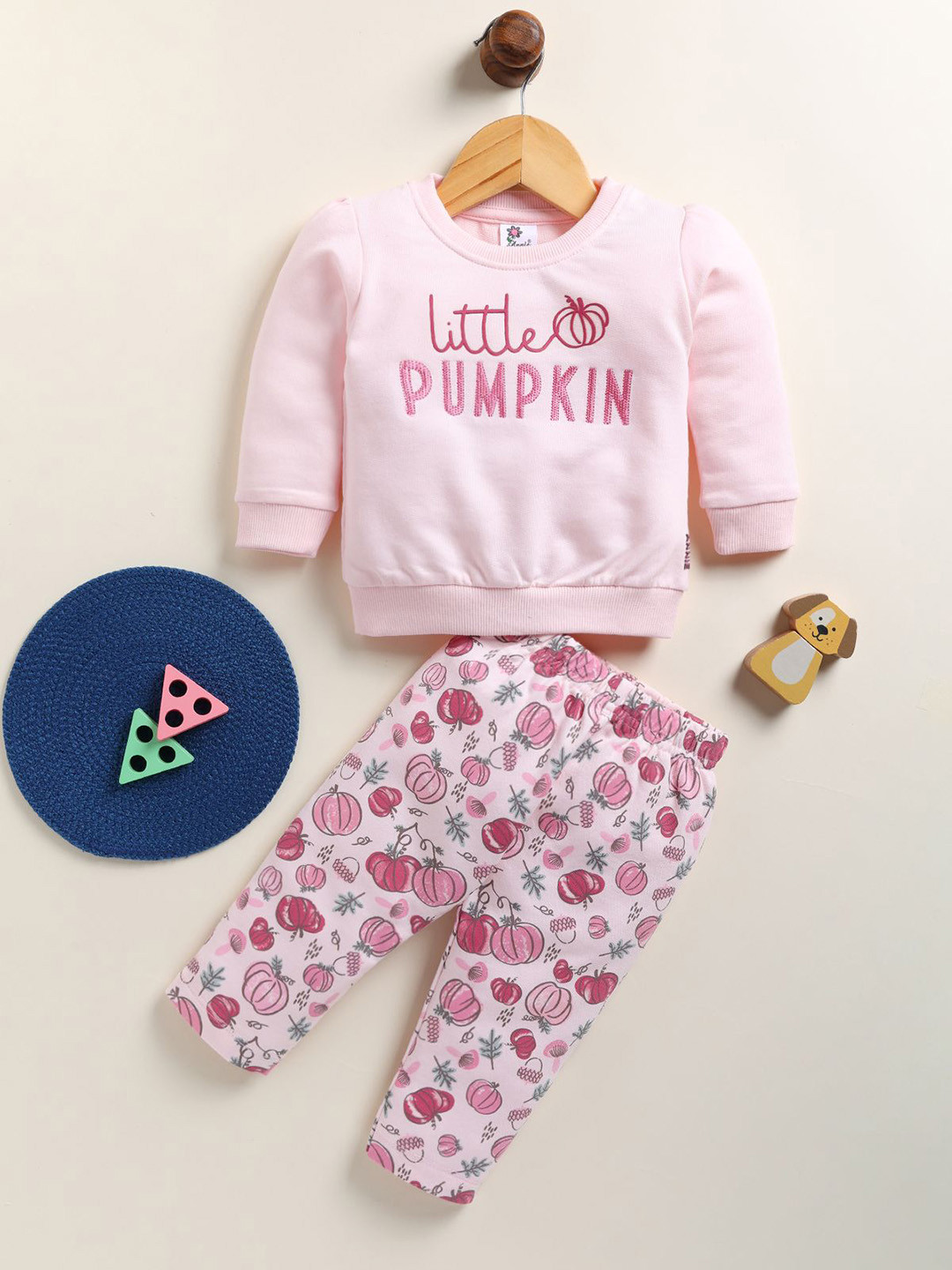 Annie Girls Embroidered Long Sleeves Pure Cotton Sweatshirt With Trouser