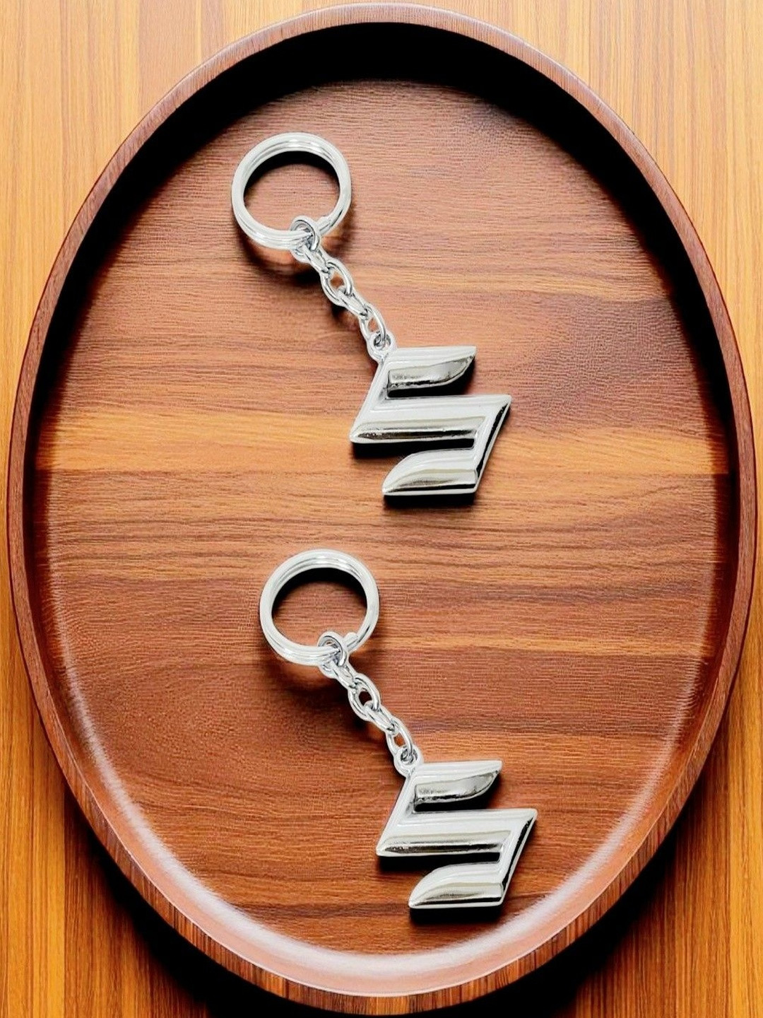 ADOREA Suzuki Silver Set Of 2 Steel Keychain