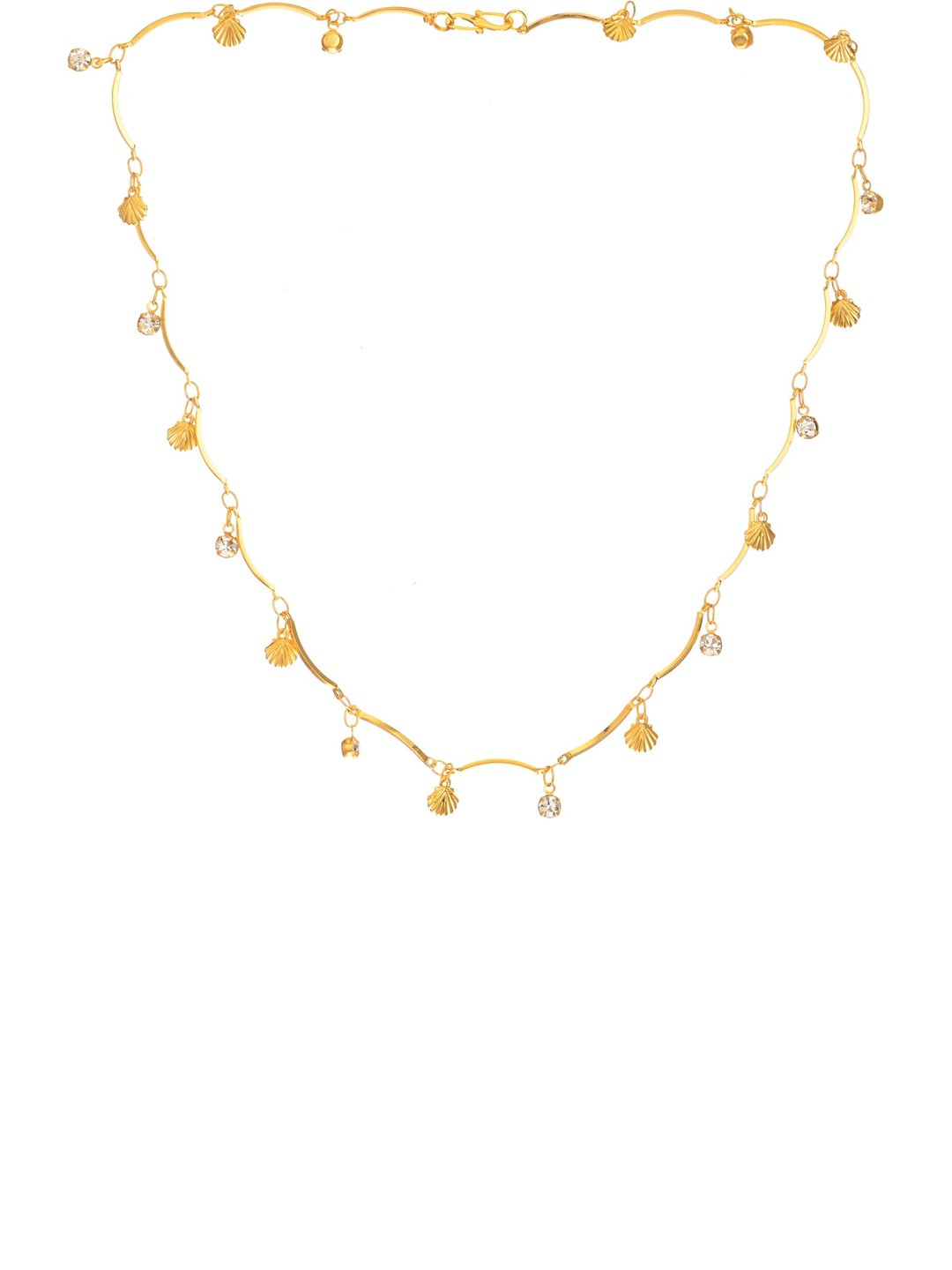 Beadworks Silver Gold-Plated Shell Choker Necklace