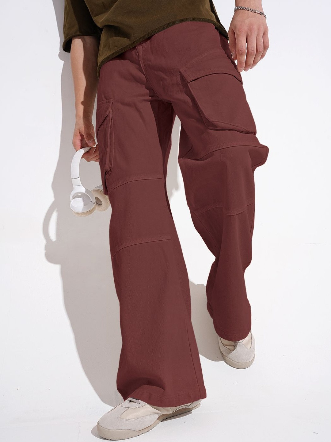 SHOWOFF Men Rust Relaxed Fit Low-Rise Jeans