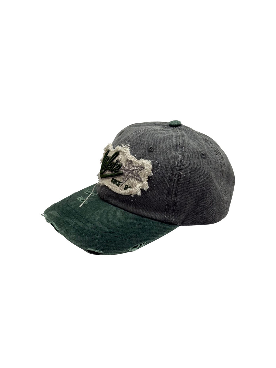 The Tie Hub Men Athlete Embroidered Distressed Cotton Snapback Baseball Cap