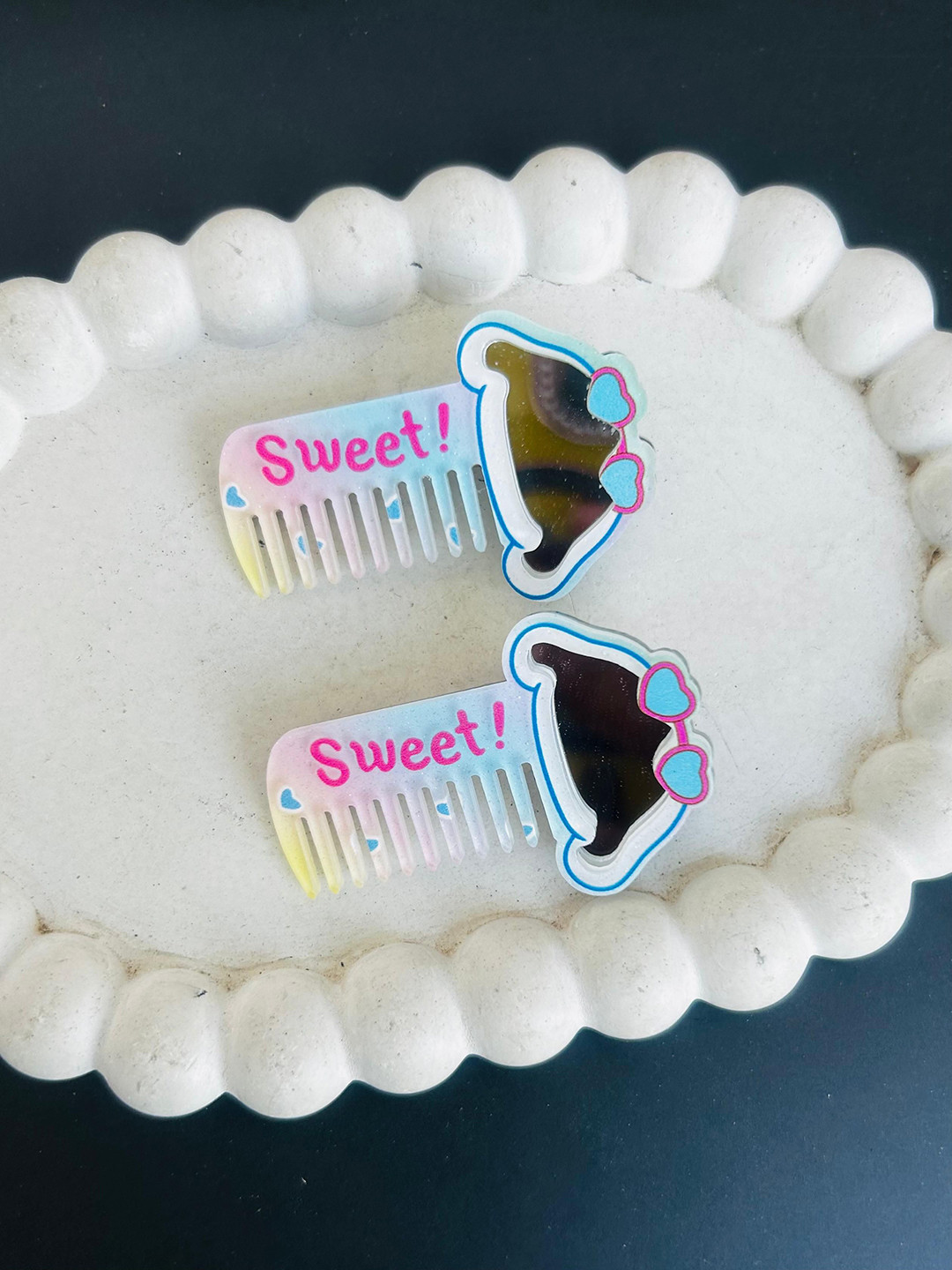 Radhya Accessories Women Kuromi Mirror Hair Clips Pair