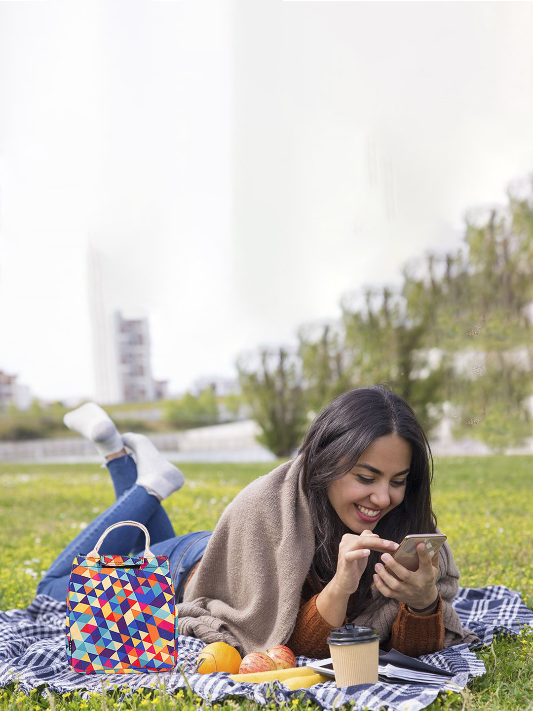 Bunkraft Men Colored Pattern Everyday Lunch Bag