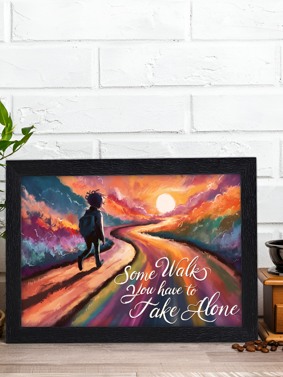 RANDOM Orange & Pink Framed Motivational Wall Art