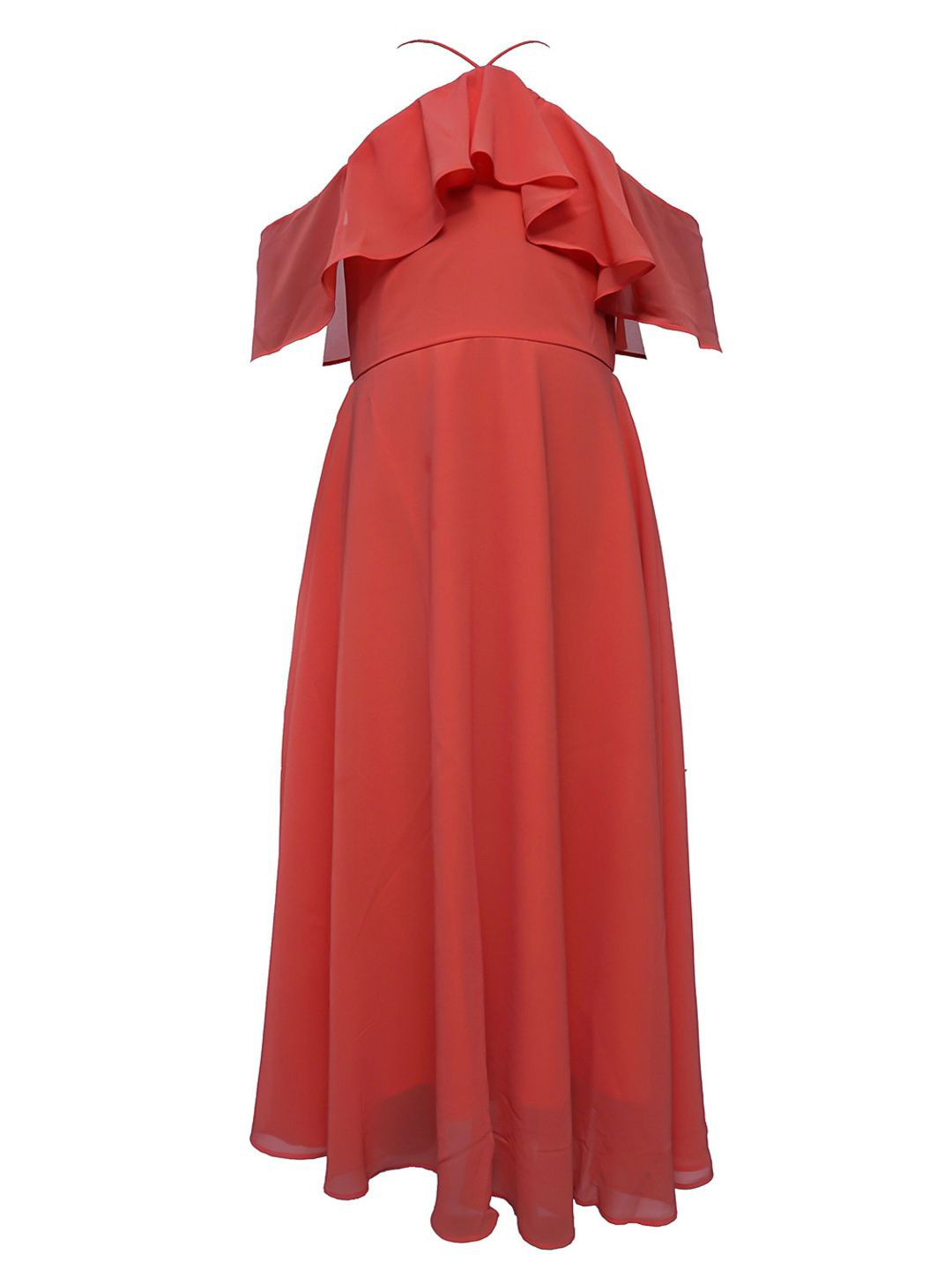 LH LUXURY FASHION Girls Halter Neck Fit & Flare Maxi Dress