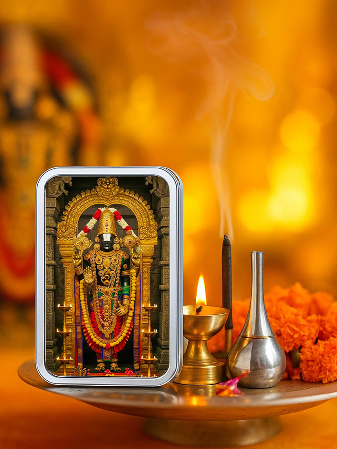 Nipura Unisex Lord Balaji Rectangle 999 Silver Coins-5g