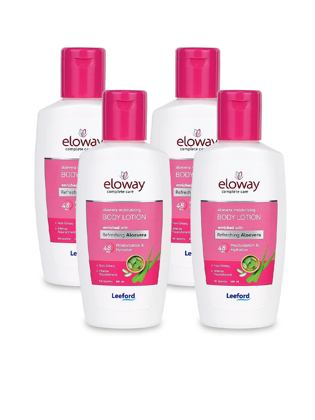 ELOWAY Set Of 4 Aloevera Moisturizing Body Lotion- 100ml Each