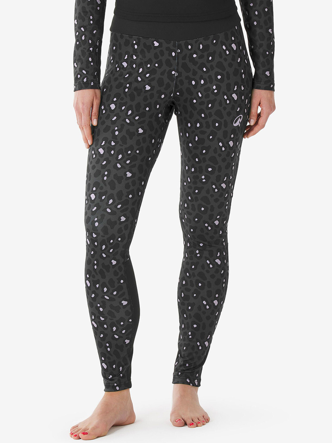 Decathlon Leopard Printed Mid Rise Thermal Bottoms