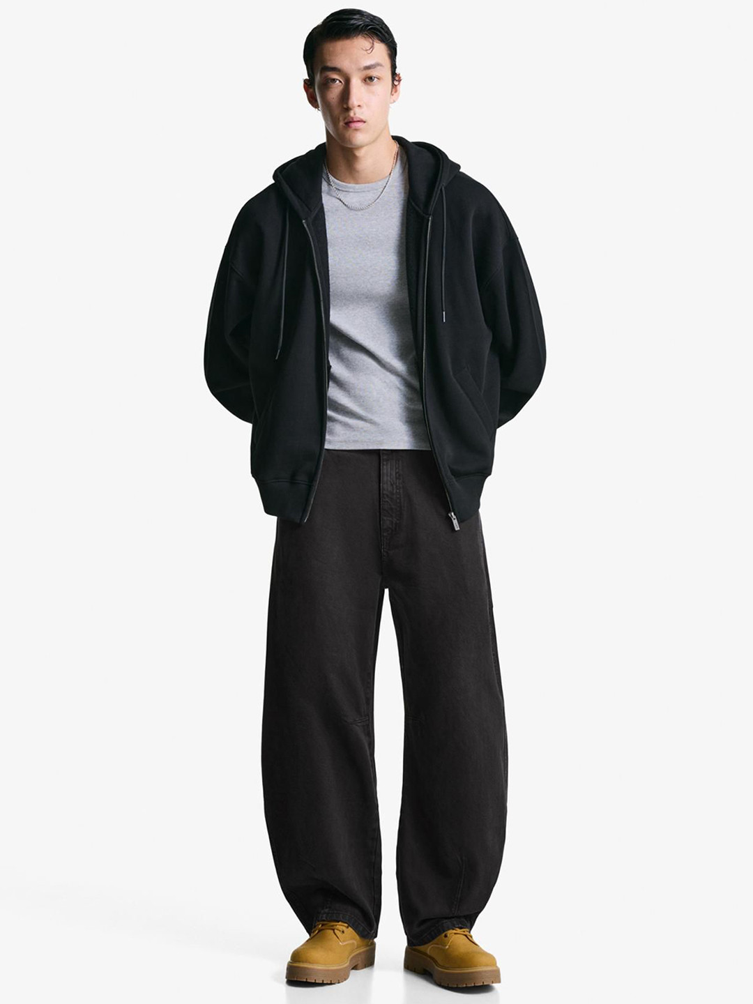 Bershka Barrel Pure Cotton Trousers