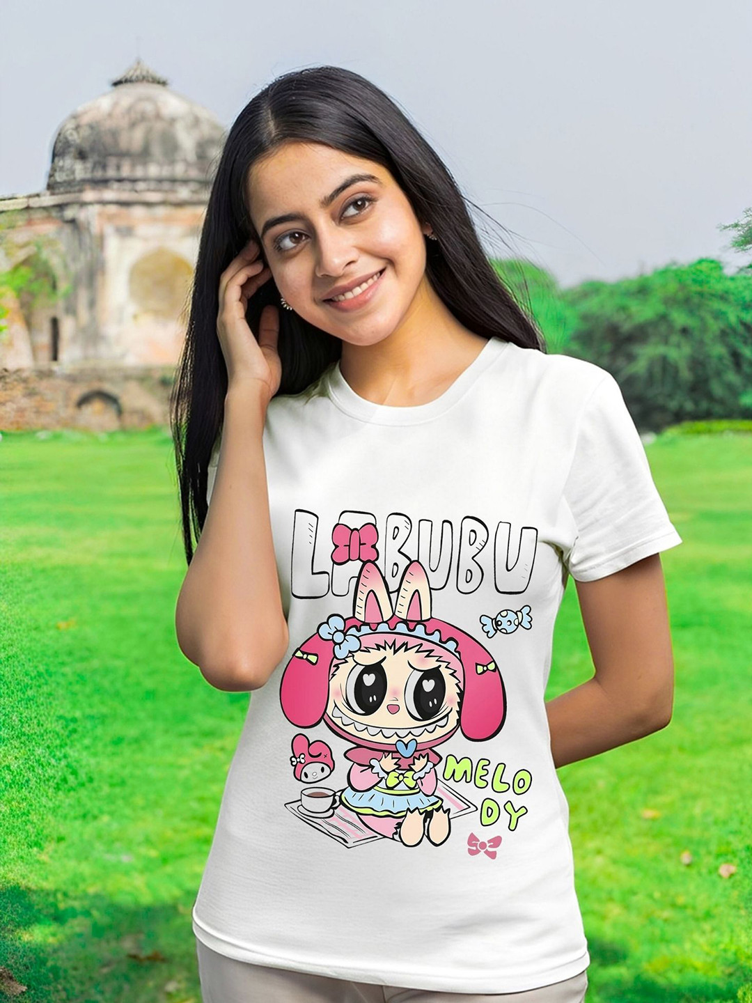 Parona Women My Melody Graphic Printed Round Neck T-shirt