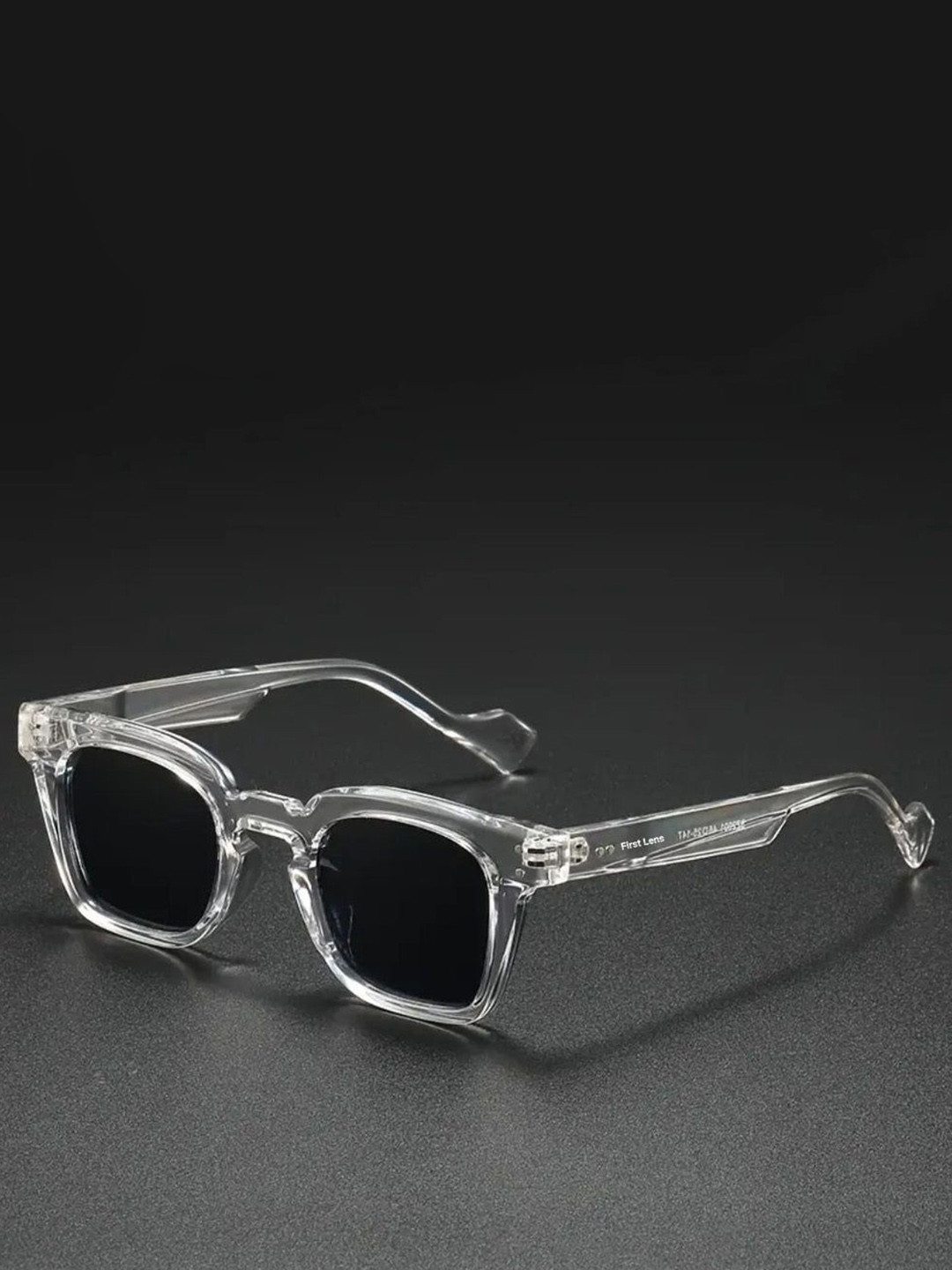 First Lens Unisex Black Lens & Silver-Toned Square Sunglasses C10359