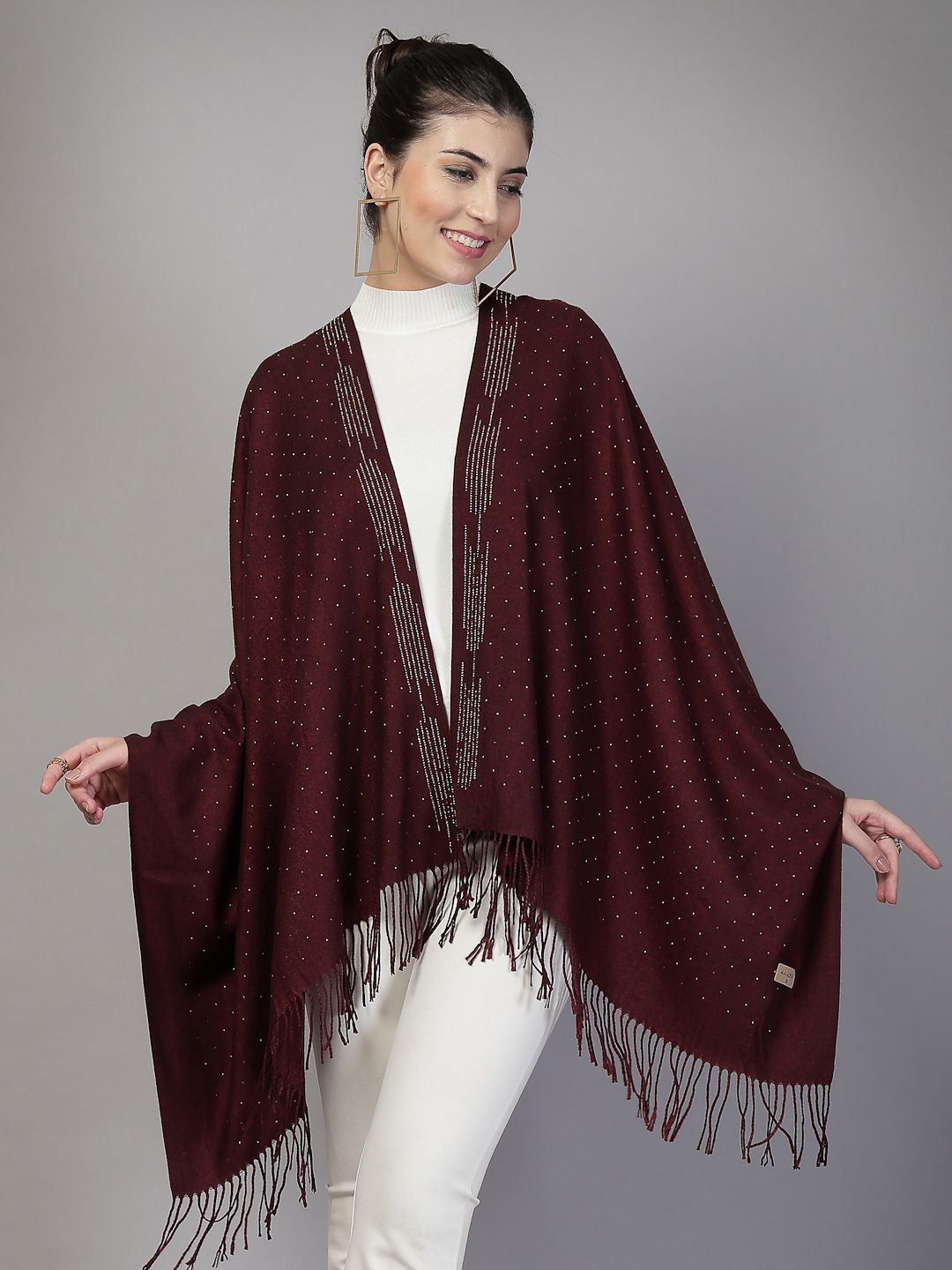 Mafadeny Women Stole with Shine Dots and Tassels