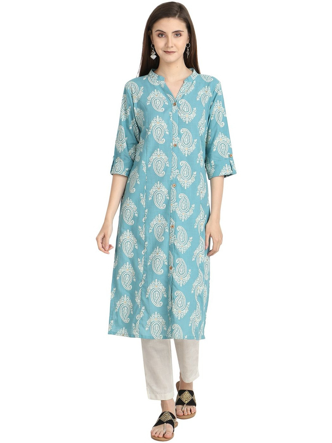 Inara Robes Women Paisley Printed Straight Kurta