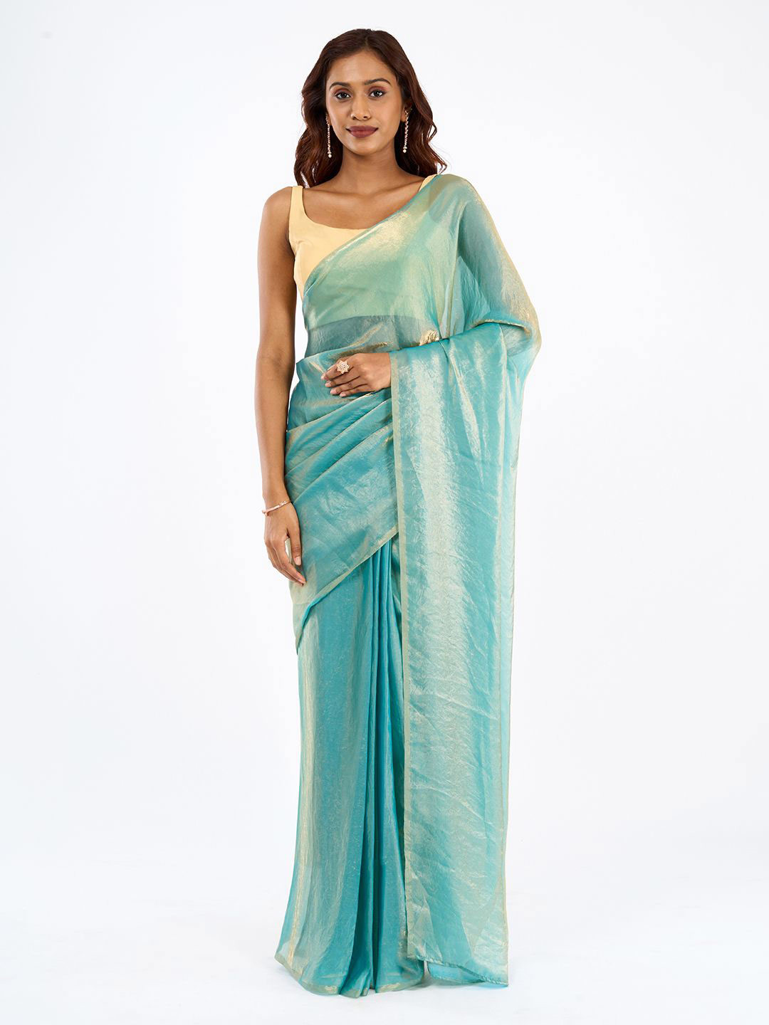 TEEJH Hemika Pre-Draped Satin Saree