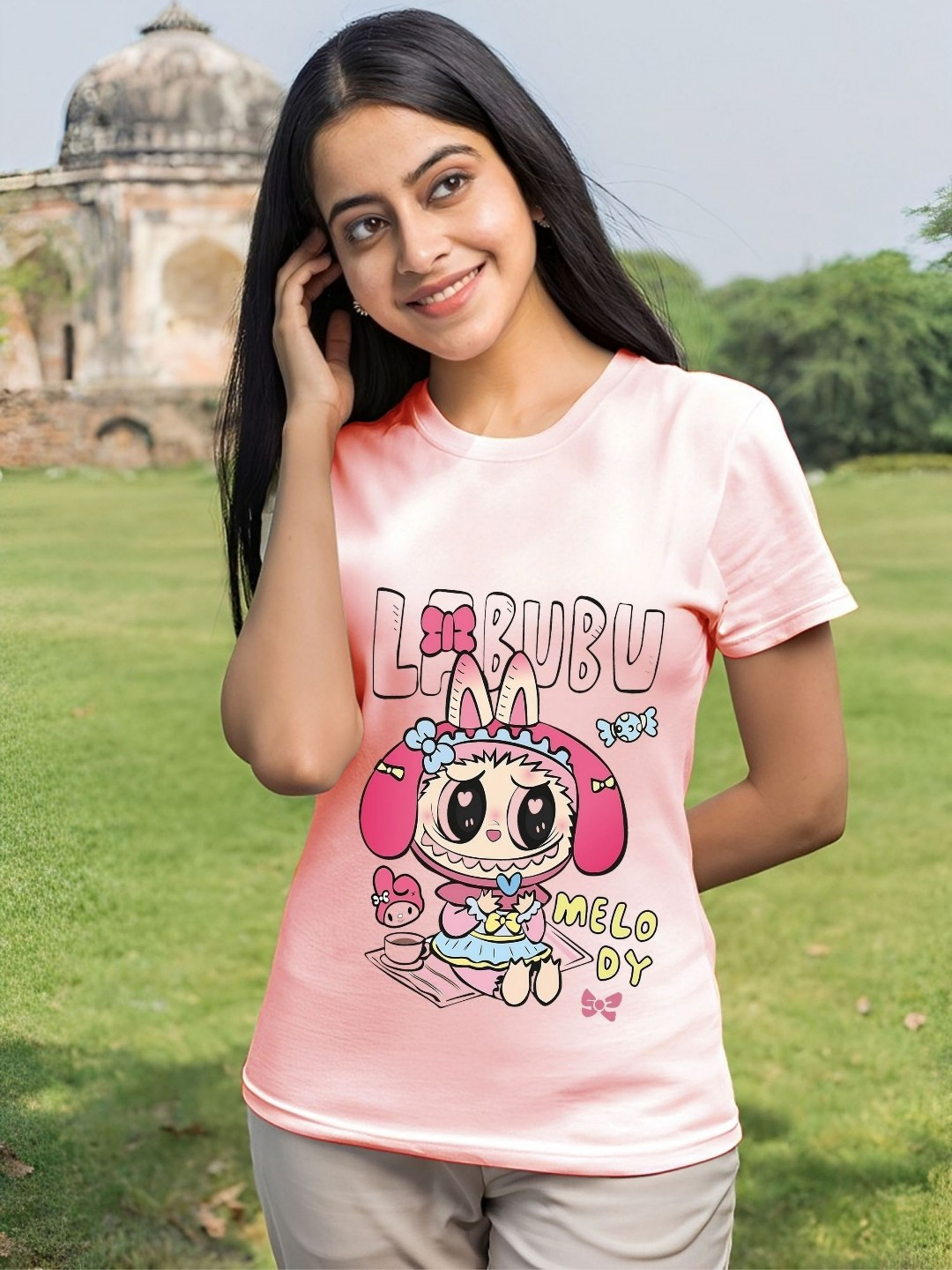 Kasendra Women My Melody Graphic Printed Round Neck T-shirt