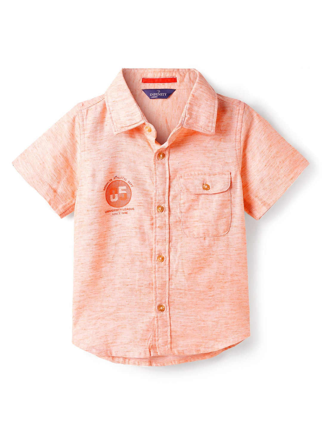 Infinity Boys Solid Spread Collar Pure Cotton Casual Shirt