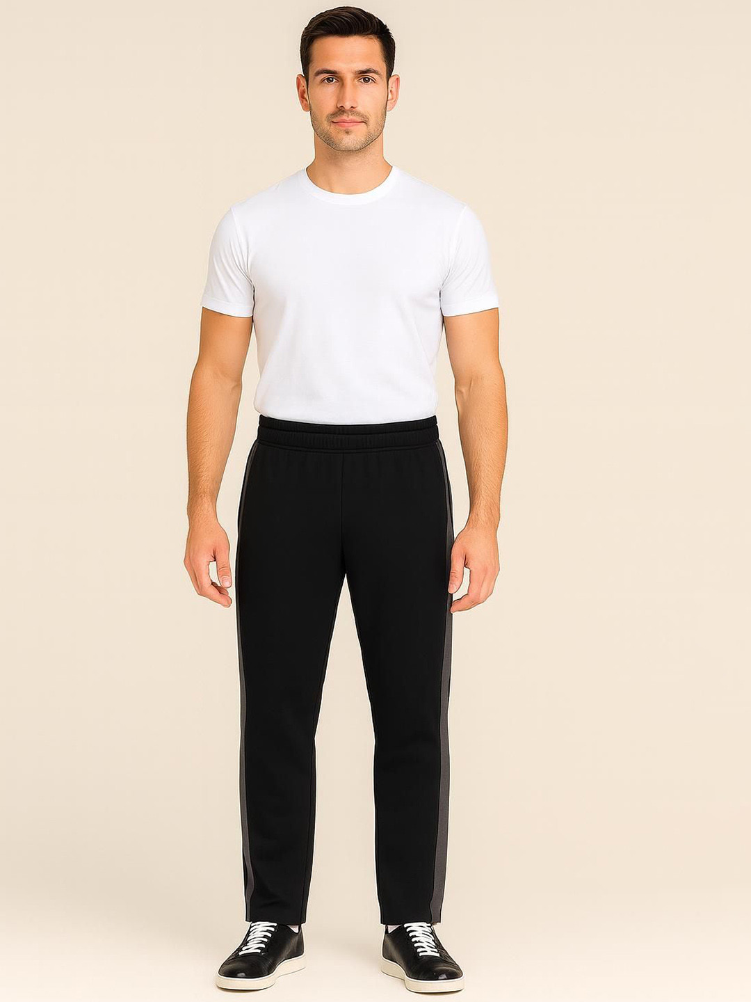 Attire Zone Men Plus Size Mid-Rise Rapid-Dry Track Pants