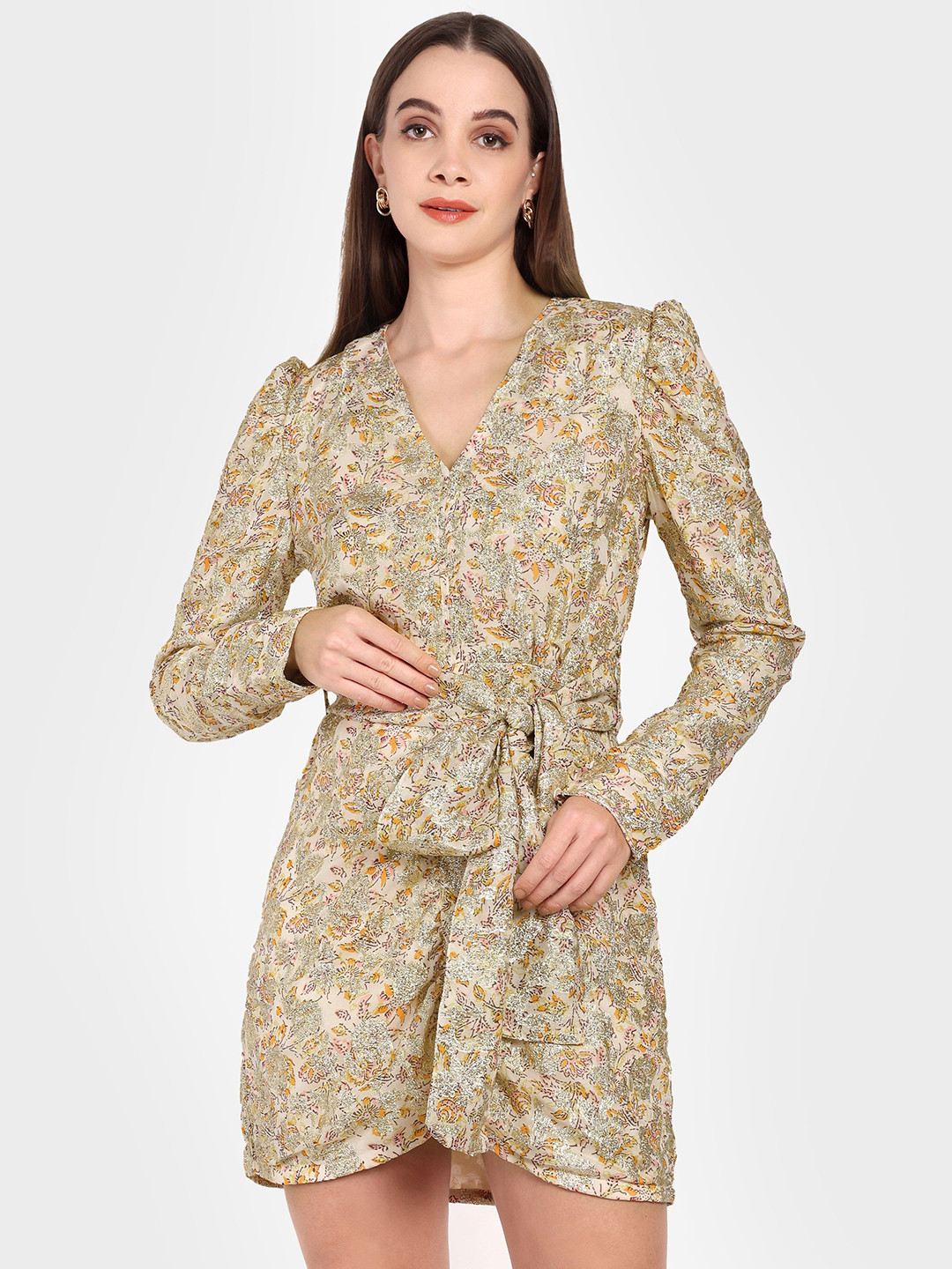 theulluu.com Women Ethnic Motifs Printed Wrap Dress