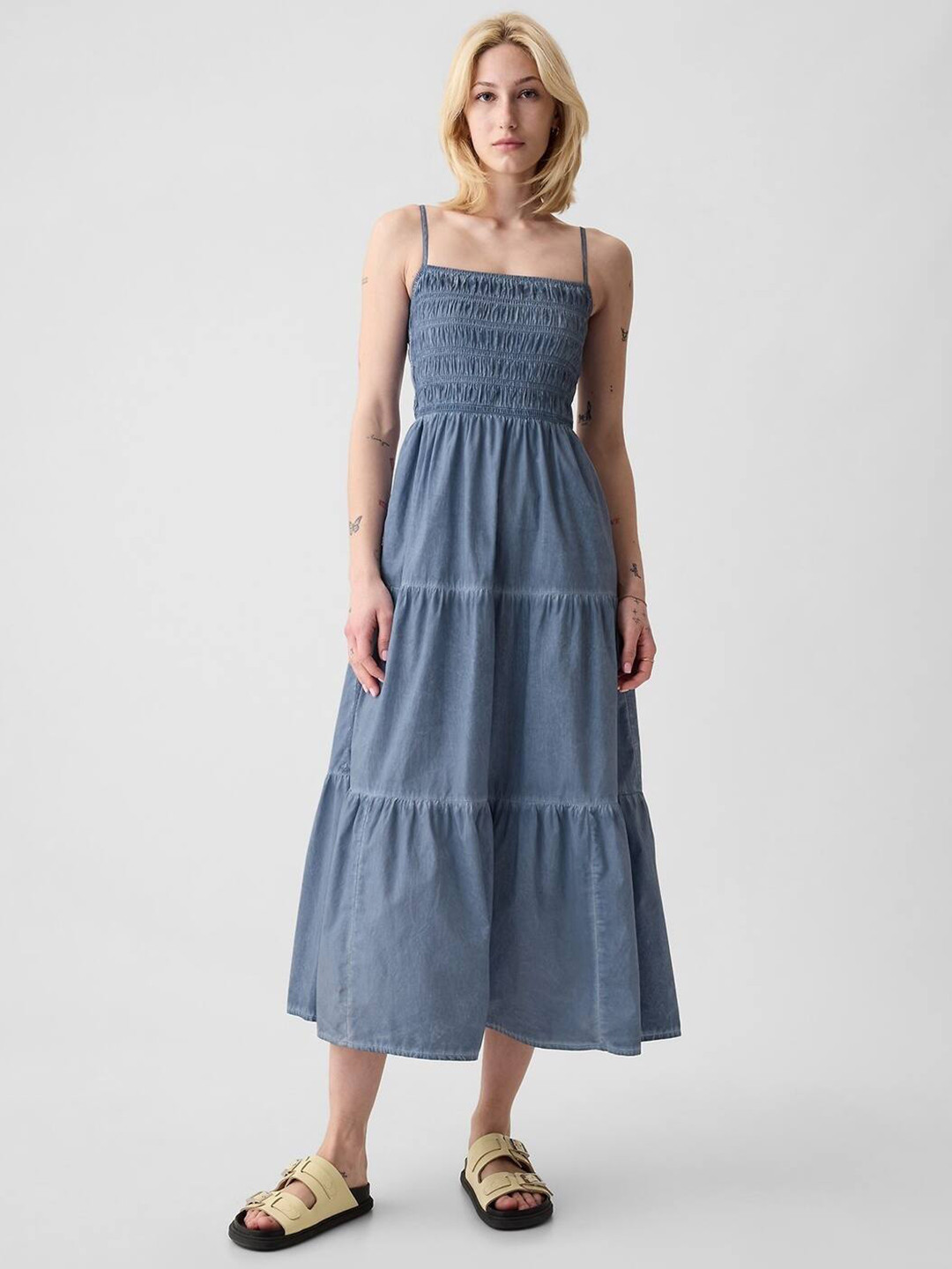 GAP Fit & Flare Tiered Maxi Dress