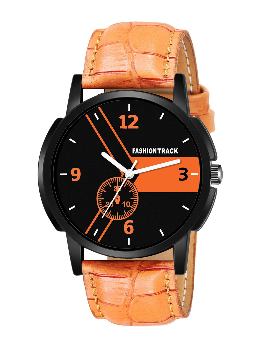 Optima Men Brass Dial & Leather Bracelet Style Straps Analogue Watch FT-4428