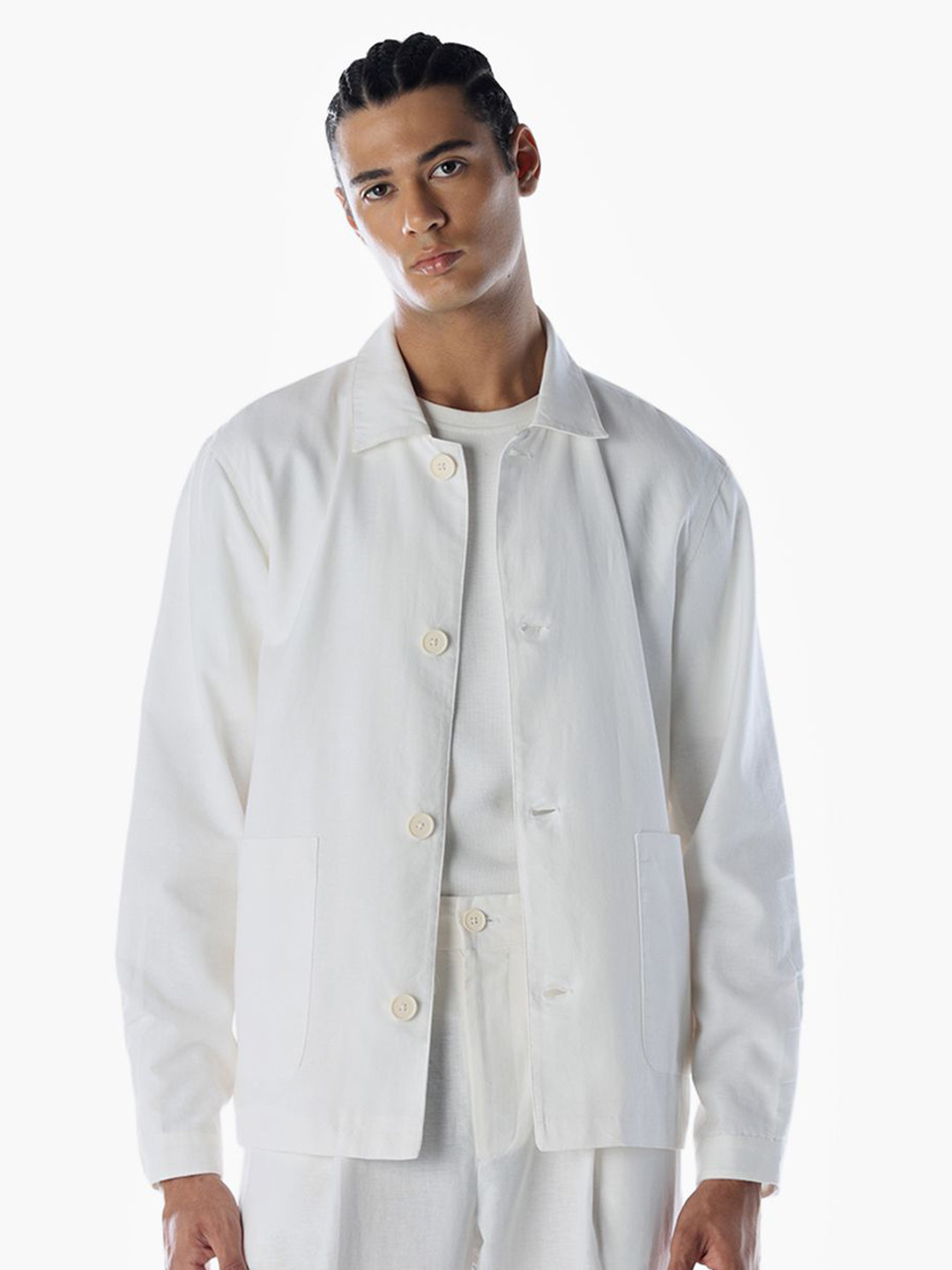 Jack & Jones Men KRYOS Solid Oversized Casual Shacket