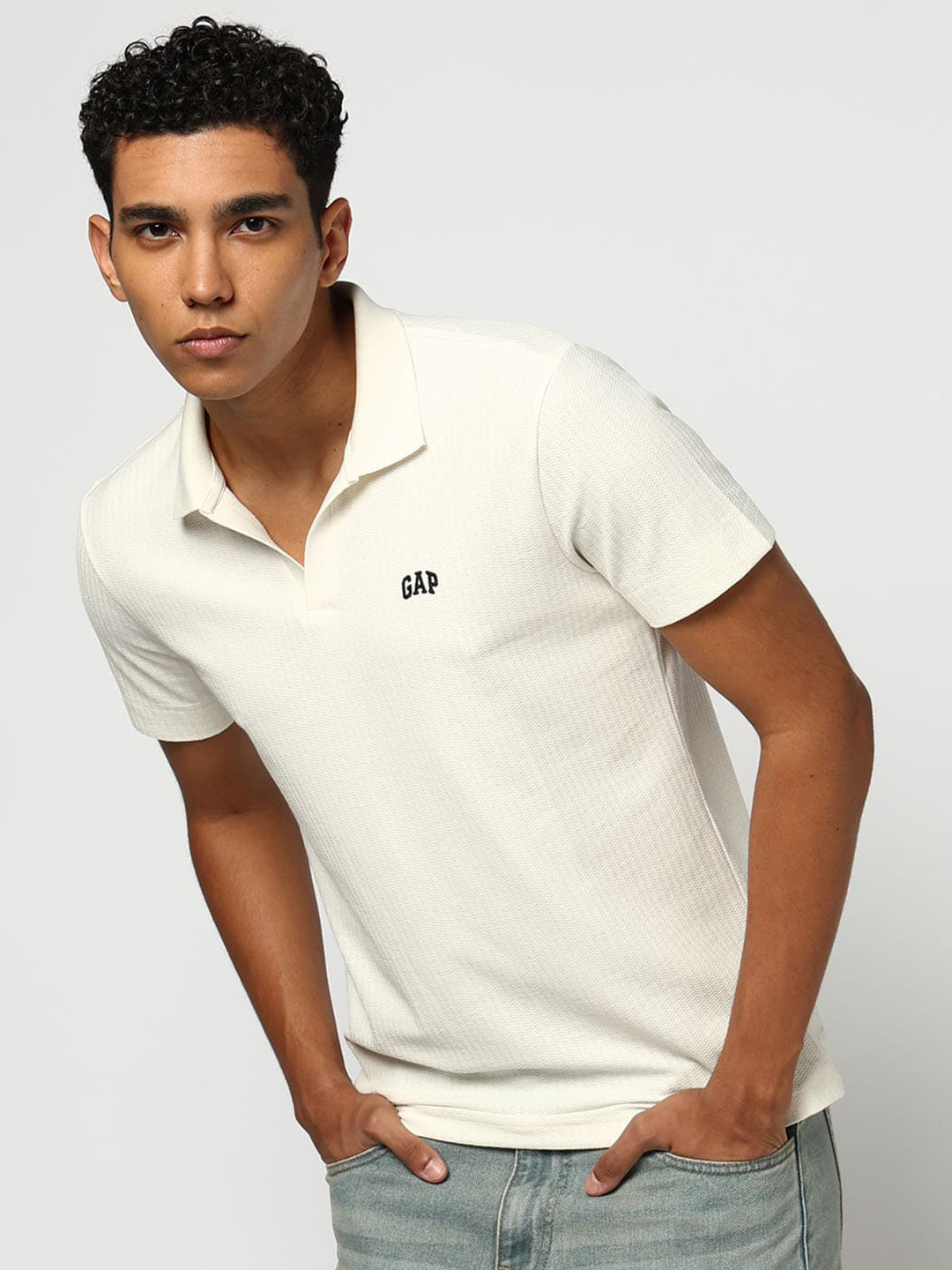 GAP Self Designed Polo Collar T-shirt