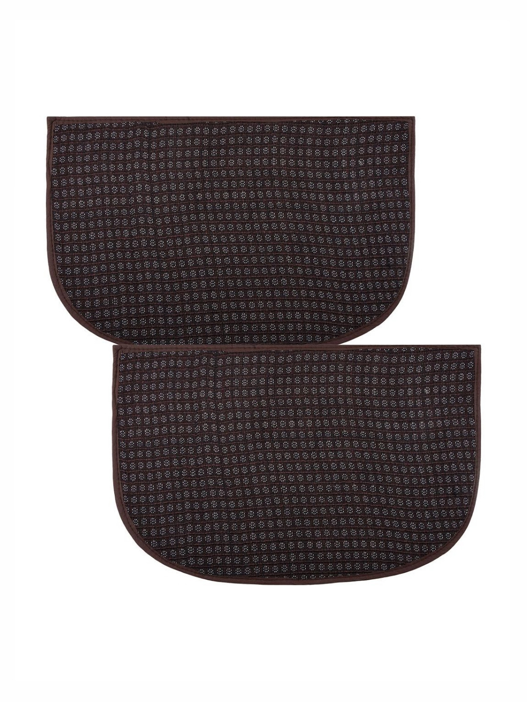 Aura Brown 2 Pieces Wool Anti-Skid Doormats