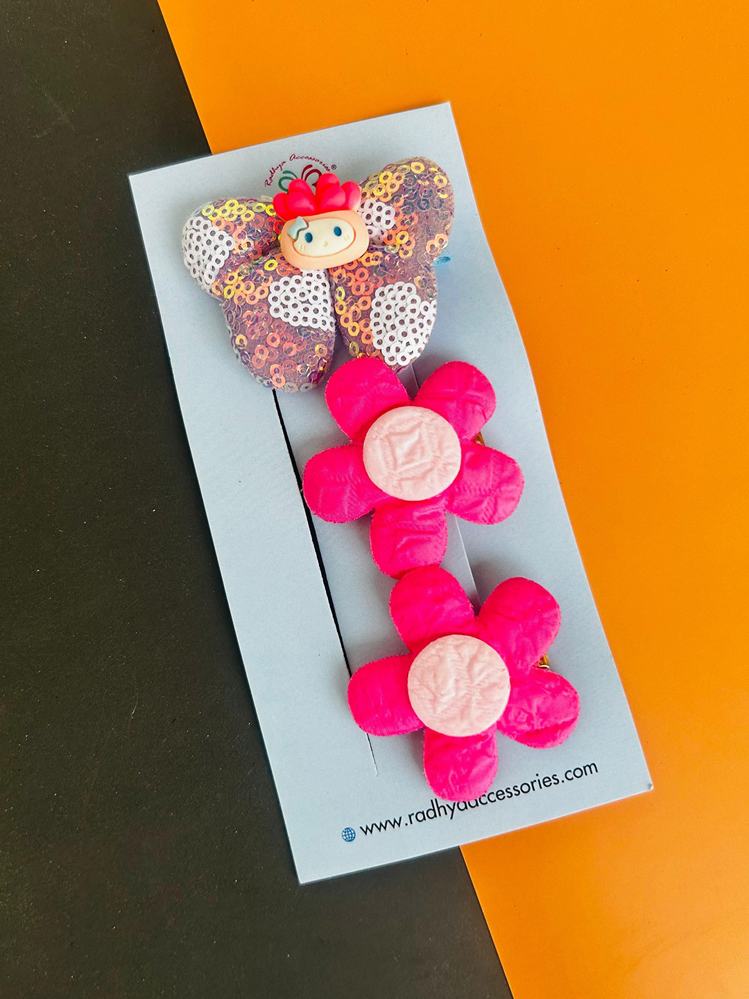 Radhya Accessories Women Butterfly Blossom Hair Clips Set