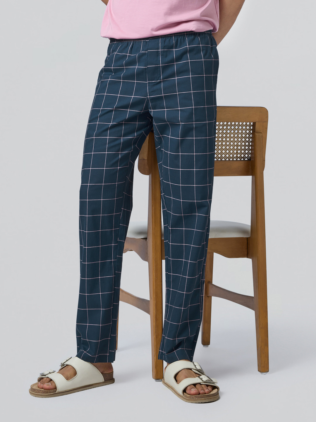 XYXX Men Super Combed Cotton Checkmate Lounge Pants XYPYJM09