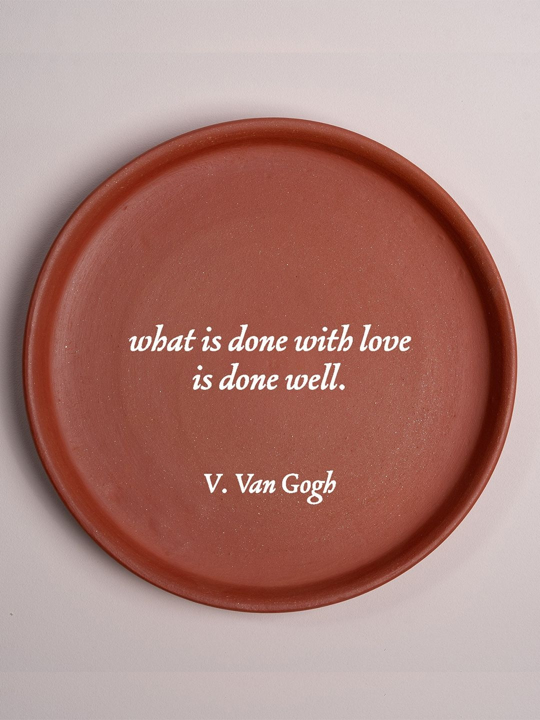 ALMIRO TREE V. Van Gogh English Quote Terracotta Wall Plate