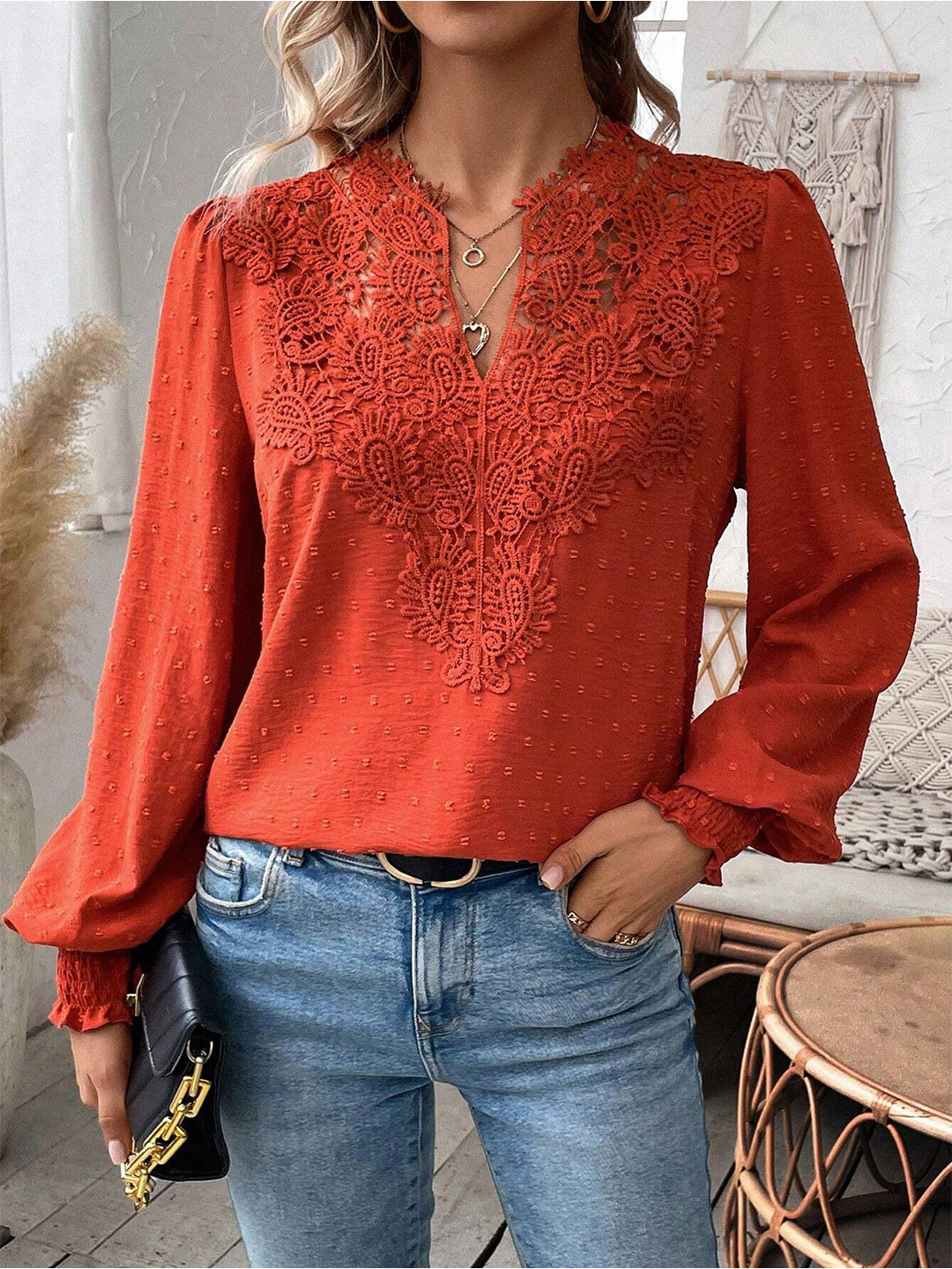 StyleCast Women Ethnic V-neck Embroidered Top