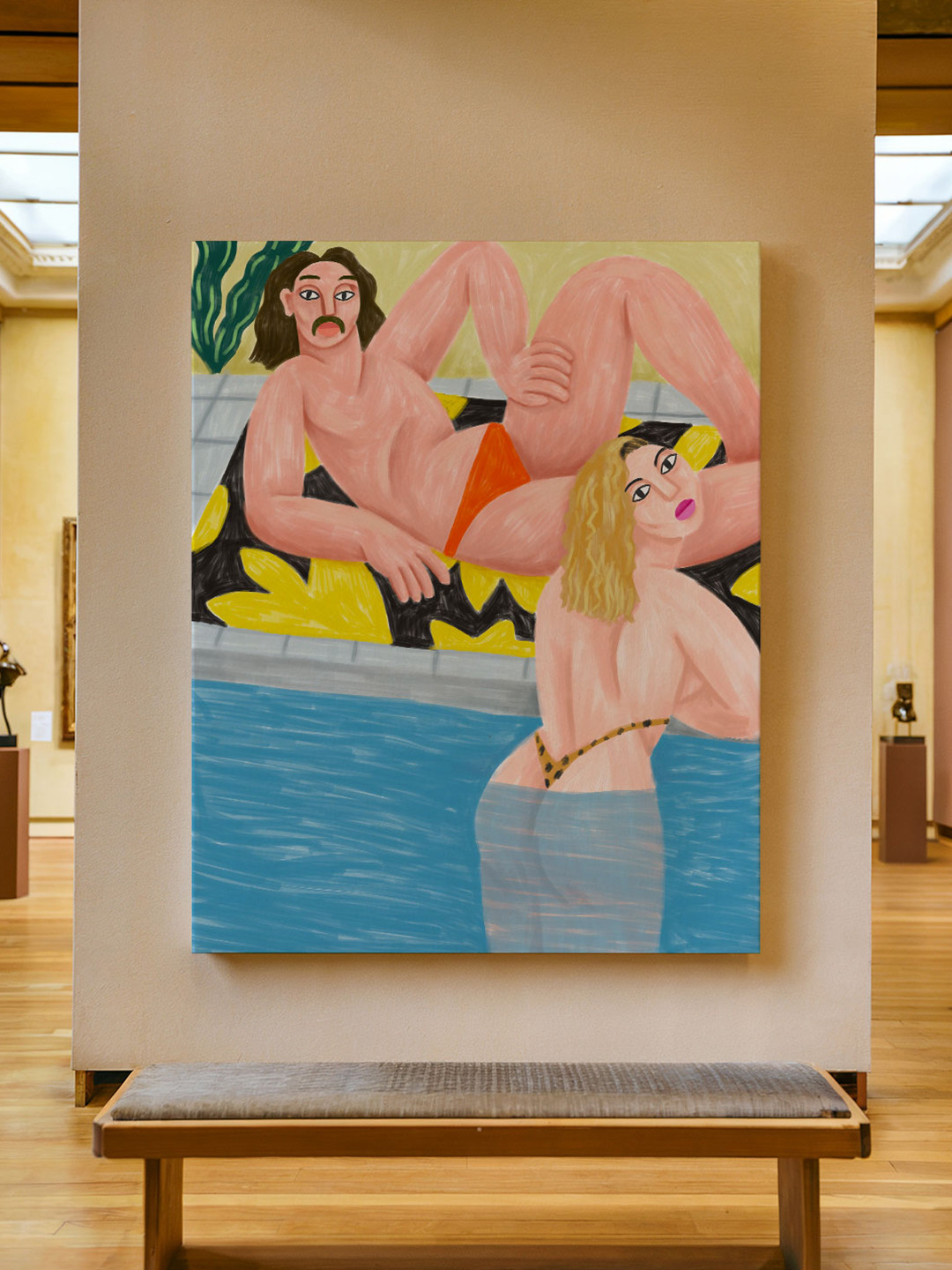 ASIAN MONK Multicolored Single Piece Wood Bohemian Aesthetic Wall Paintings