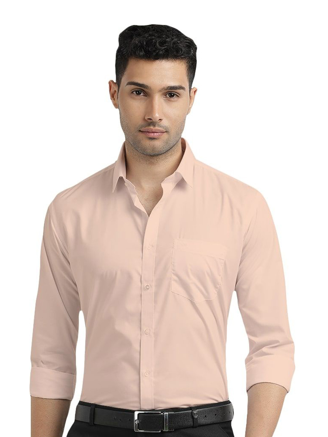 OTTO Men India Slim Fit Solid Spread Collar Formal Shirt