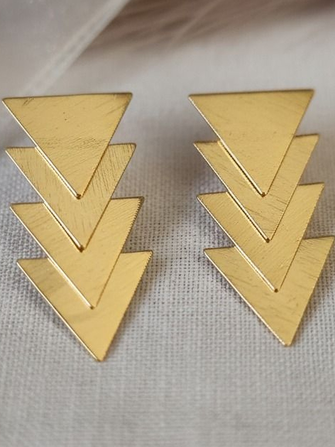 Chic Laddies Gold-Plated Triangular Studs