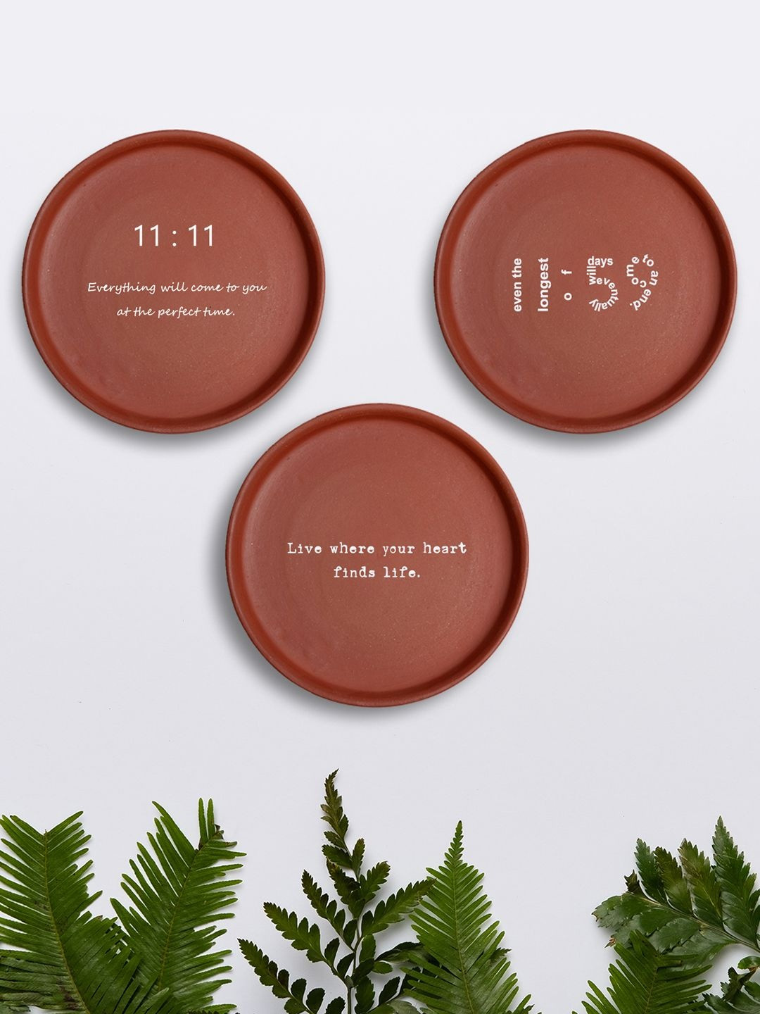 ALMIRO TREE Set Of 3 Terracotta Wall Plate Set