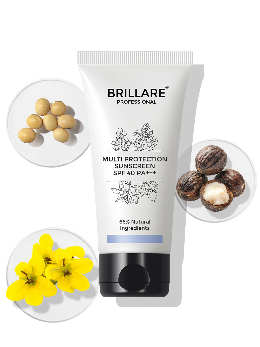 BRILLARE Multi-Protection Vegan  Sunscreen SPF40 PA+++ with Blue Light Protection - 50g