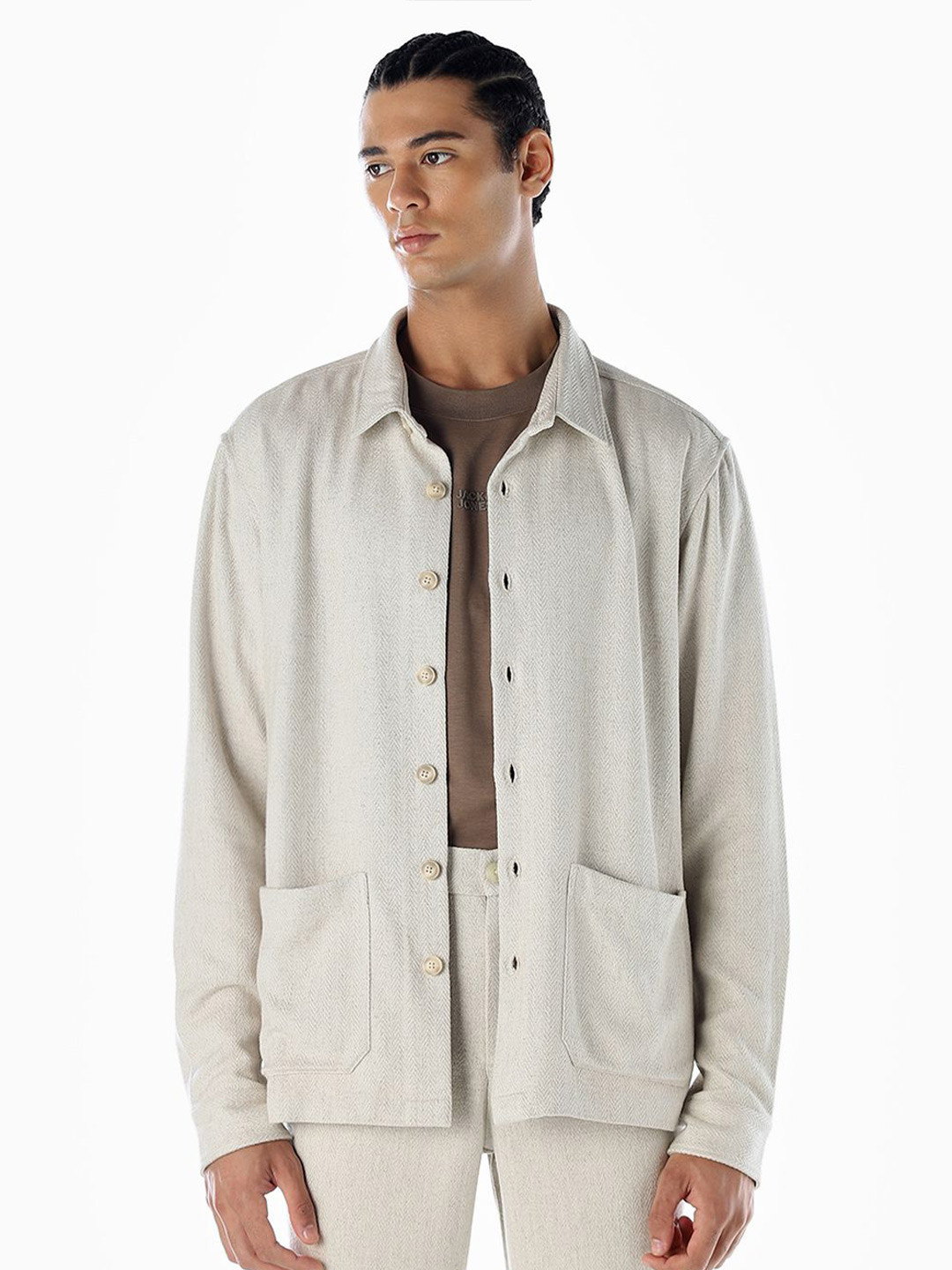 Jack & Jones Men EVRYN Solid Oversized Casual Shacket