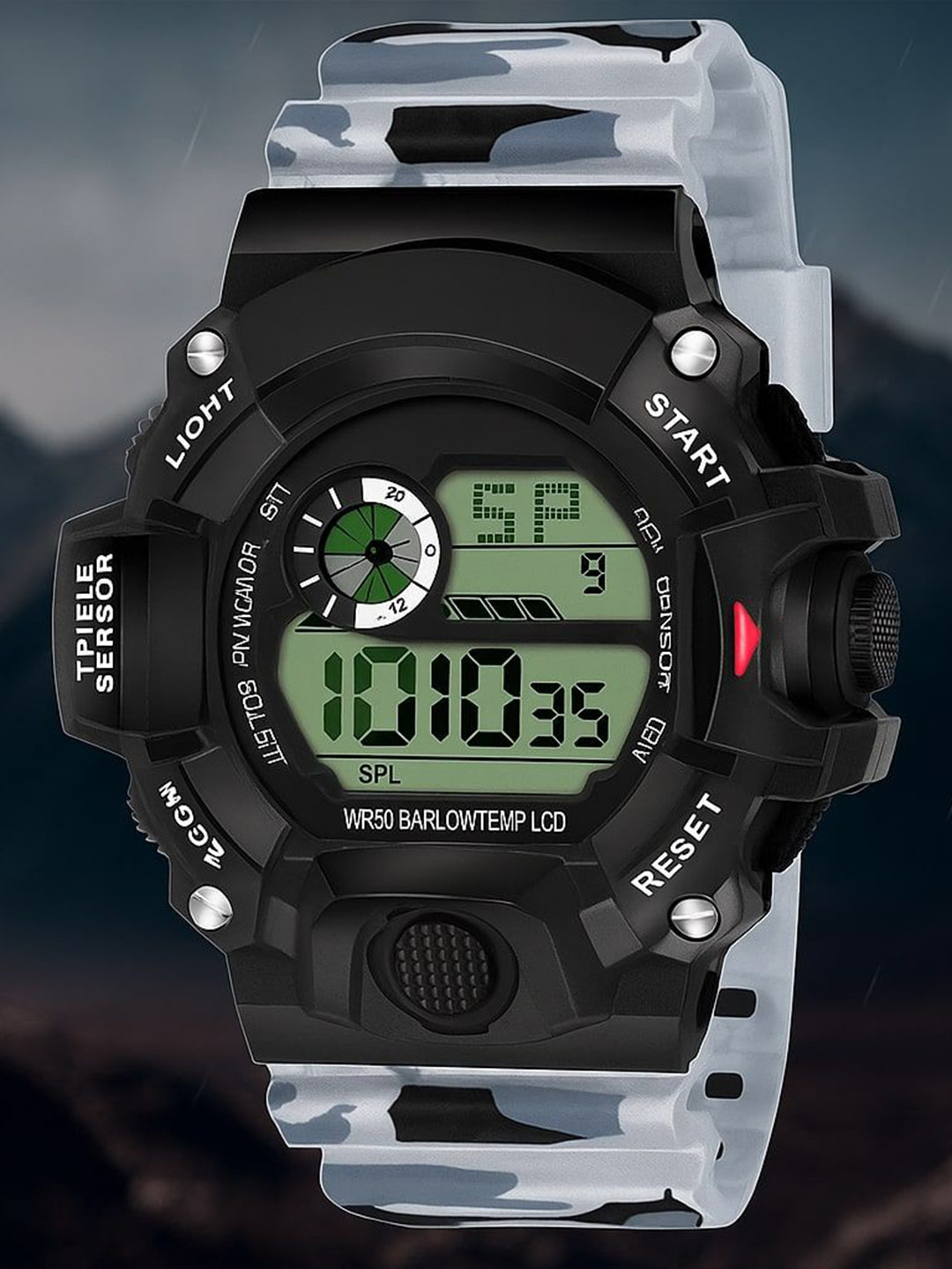 SWADESI STUFF Kids Digital Automatic Watch ARMY GREY 2030