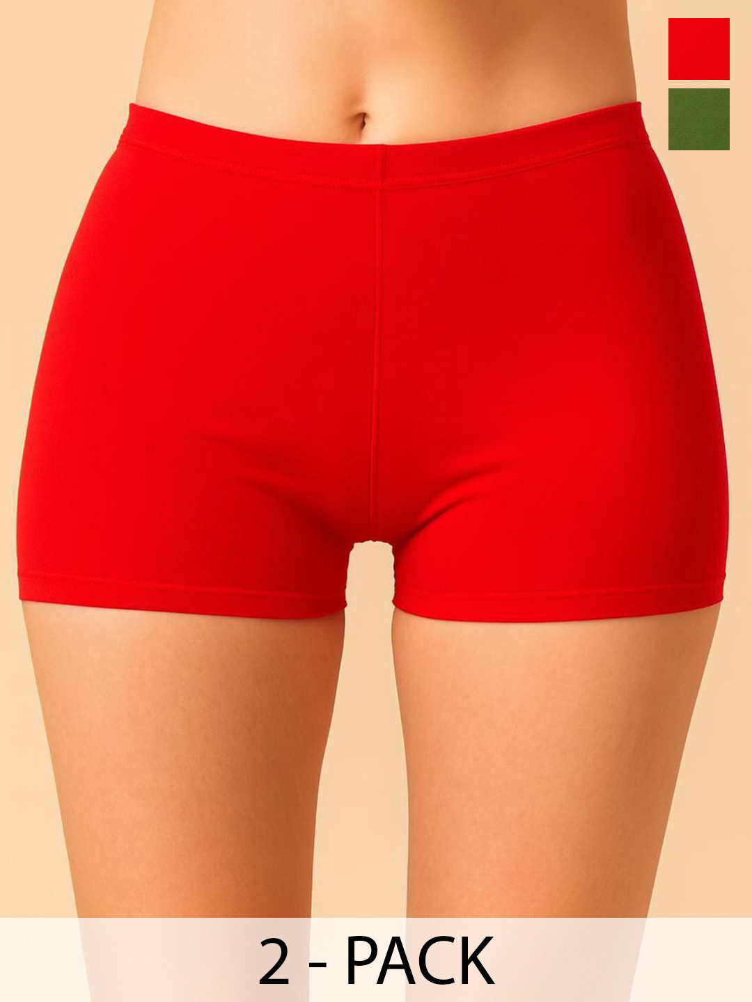 Apraa & Parma Pack Of 2 Anti-Microbial Boy Shorts Briefs AP SBT-33 Red,D Green XS-2