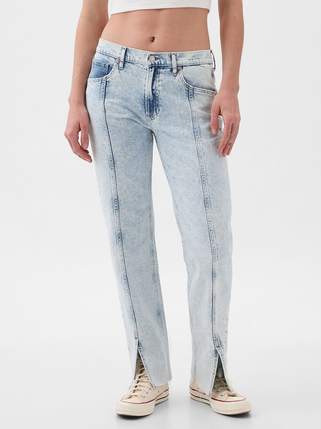 GAP Women 90S Loose Fit Heavy Fade Stretchable Jeans