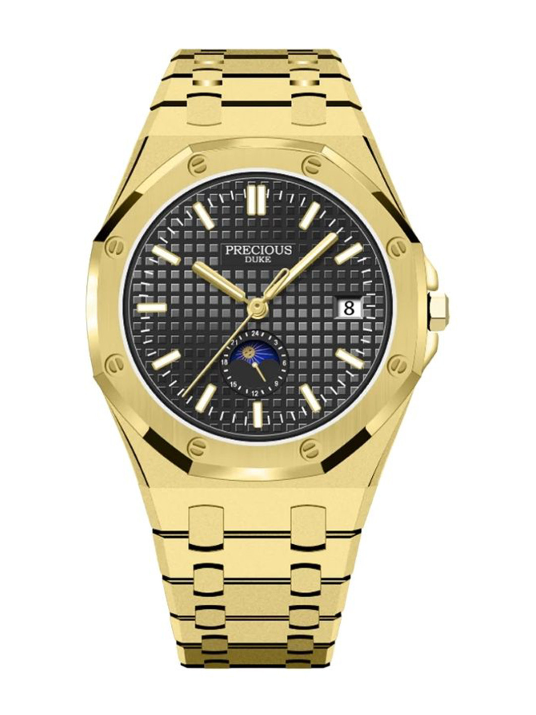 Precious Duke Men Stainless Steel Straps Analogue Watch PD_856758343265-Golden