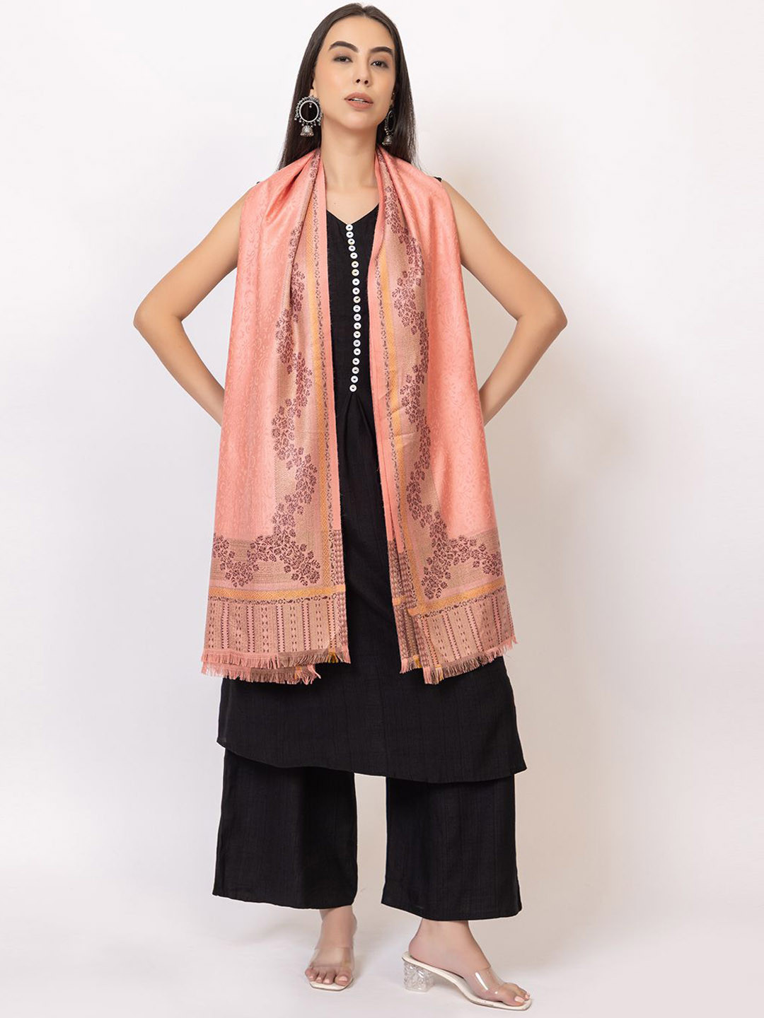 PYRO SPIRIT Women Ethnic Woven Design Shawl