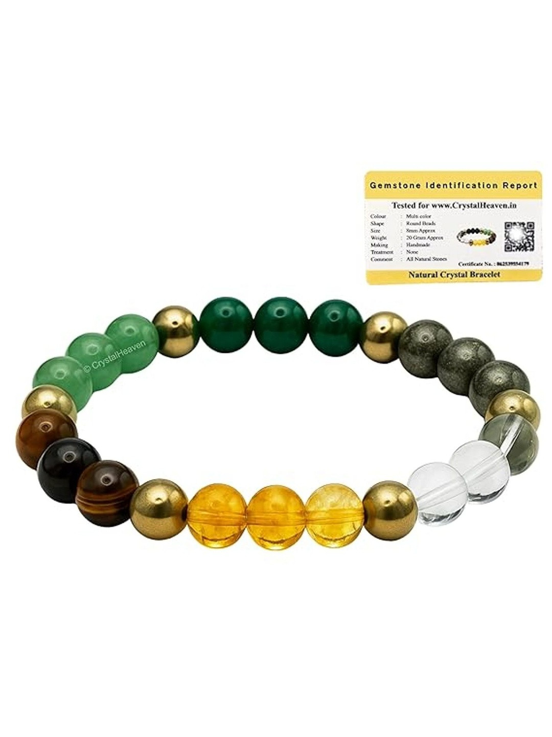 EPSAA Unisex Multi Colored Crystals Elasticated Bracelet
