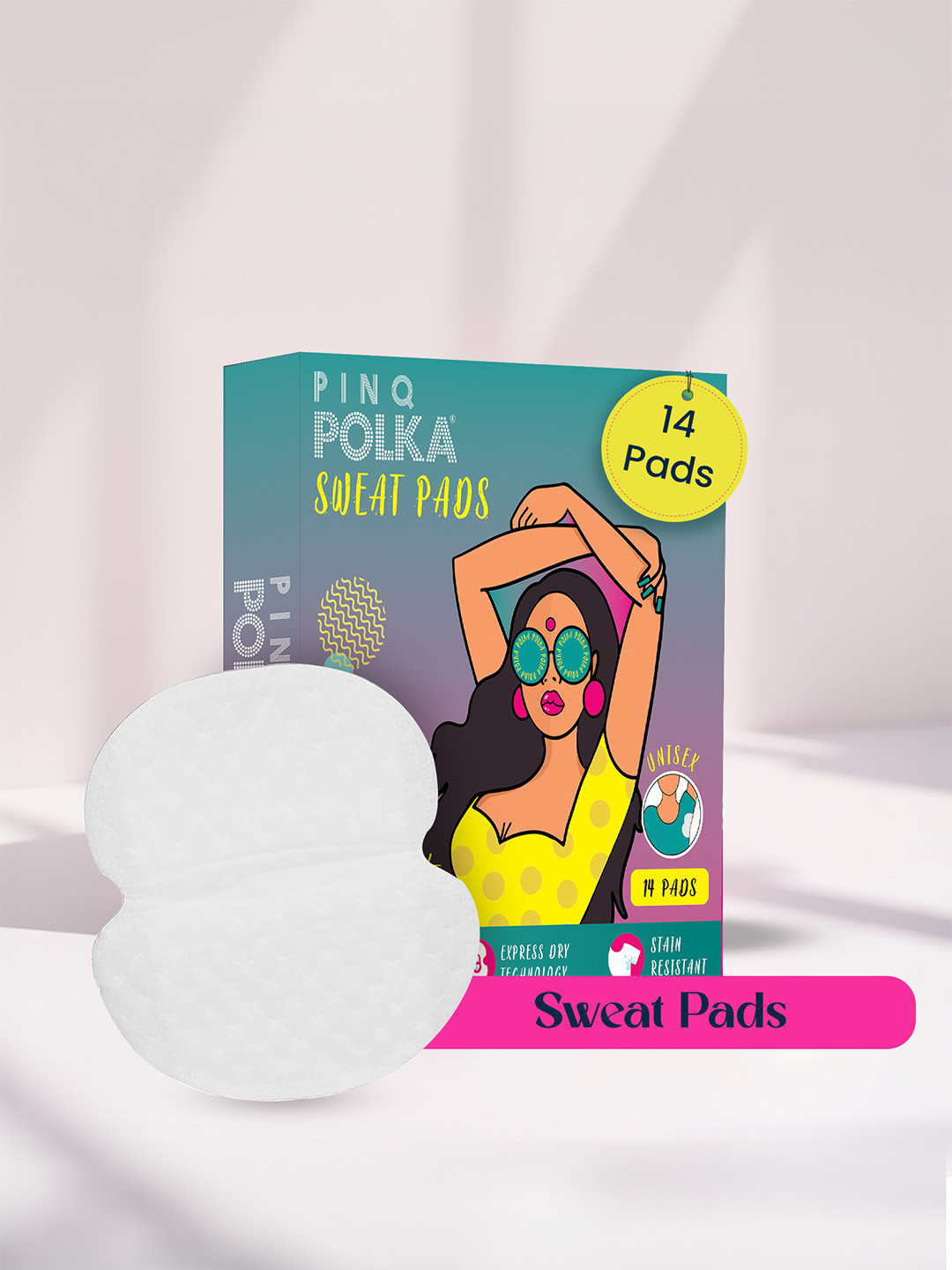 PINQ POLKA 14 Pcs Disposable Sweat Pads for Underarms
